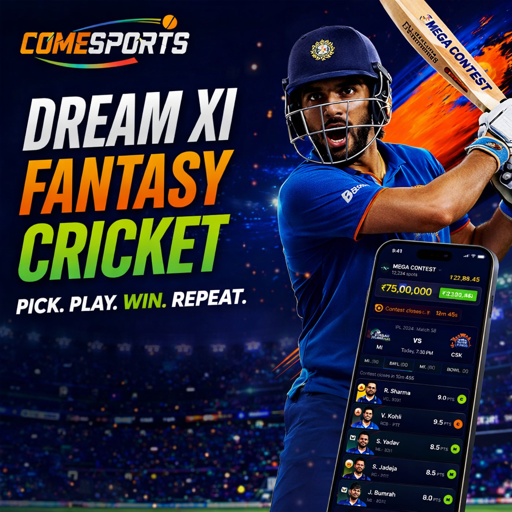 Play Cricket App Dream XI fantasy cricket ad visual